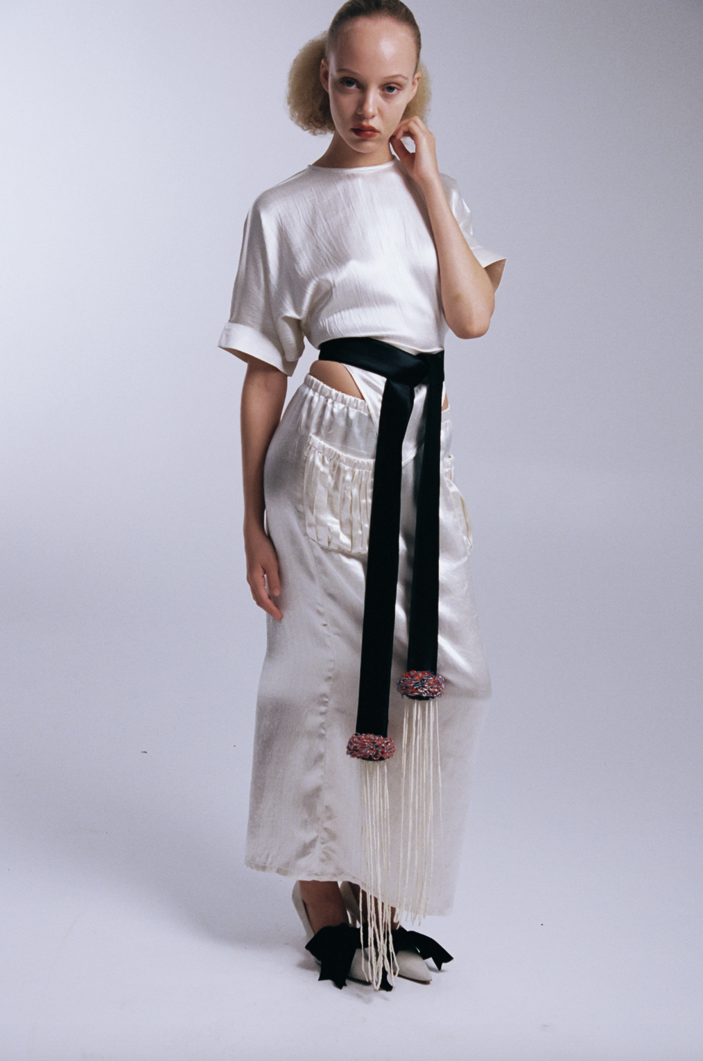 MASHROO POCKET SKIRT, NATURAL WHITE